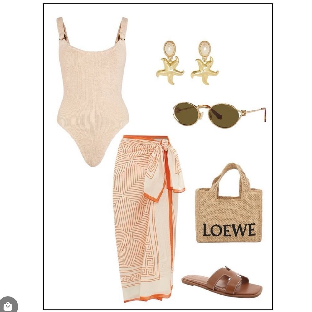 Hunza G Pale Pink Textured One-Piece Swimsuit - Picture 14 of 16